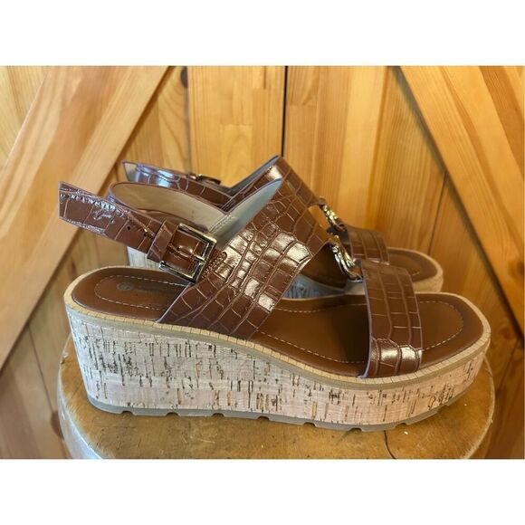Giani Bernini Women's Harperr Memory Foam Platform Wedge Sandals Size 8.5M - Picture 1 of 8